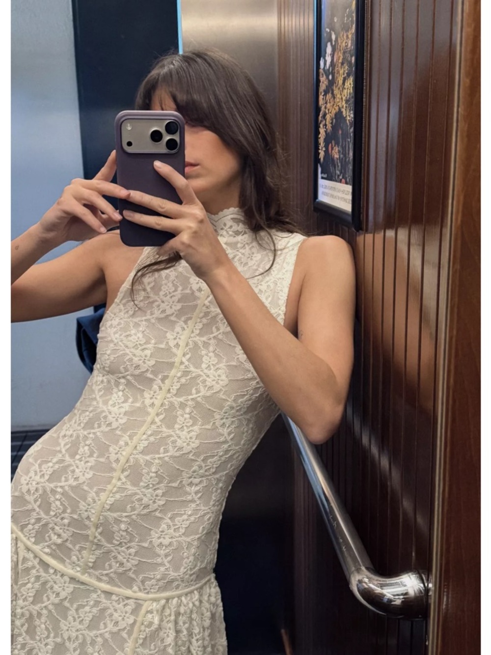 ZARA LONG LACE DRESS